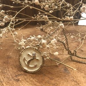 Nautical Anchor Pendant Gold-Tone Necklace